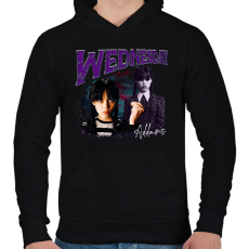 PRINTFASHION Wednesday Addams - Férfi kapucnis pulóver - Fekete