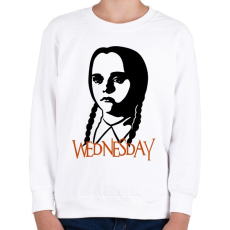 PRINTFASHION Wednesday Addams - Gyerek pulóver - Fehér