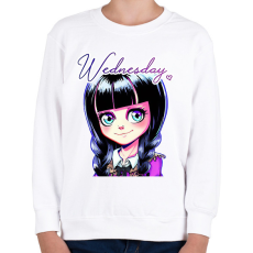 PRINTFASHION Wednesday Addams - Gyerek pulóver - Fehér