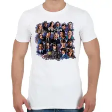 PRINTFASHION Wednesday Addams - montázs - Férfi póló - Fehér férfi póló