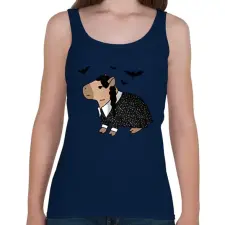 PRINTFASHION Wednesday capybara - Női atléta - Sötétkék női trikó