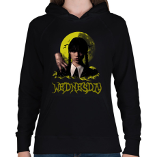 PRINTFASHION Wednesday és Izé - Női kapucnis pulóver - Fekete