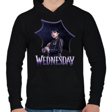 PRINTFASHION Wednesday - Férfi kapucnis pulóver - Fekete