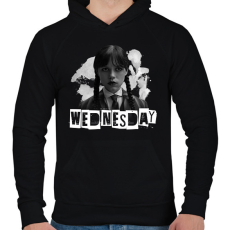 PRINTFASHION wednesday - Férfi kapucnis pulóver - Fekete
