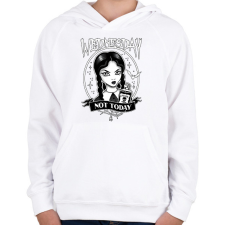 PRINTFASHION Wednesday not today 2 - Gyerek kapucnis pulóver - Fehér gyerek pulóver, kardigán