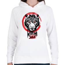 PRINTFASHION welcome2 the jungle - Női kapucnis pulóver - Fehér női pulóver, kardigán