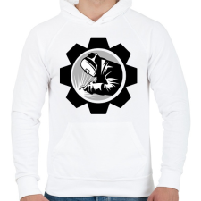 PRINTFASHION Welder - black and white - Férfi kapucnis pulóver - Fehér női pulóver, kardigán