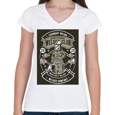 PRINTFASHION Welder club - Női V-nyakú póló - Fehér