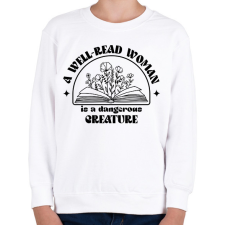 PRINTFASHION Well-read woman - Gyerek pulóver - Fehér gyerek pulóver, kardigán