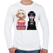 PRINTFASHION Wendesday Addams - Férfi hosszú ujjú póló - Fehér férfi póló
