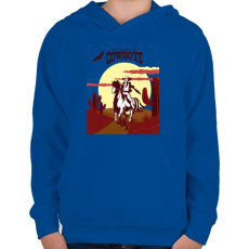 PRINTFASHION Western Cowboys - Gyerek kapucnis pulóver - Királykék
