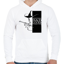 PRINTFASHION Western dad - Férfi kapucnis pulóver - Fehér férfi pulóver, kardigán