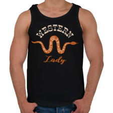 PRINTFASHION Western Lady - Férfi atléta - Fekete atléta, trikó