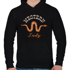 PRINTFASHION Western Lady - Férfi kapucnis pulóver - Fekete