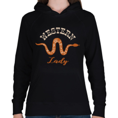 PRINTFASHION Western Lady - Női kapucnis pulóver - Fekete