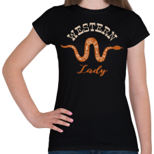 PRINTFASHION Western Lady - Női póló - Fekete női póló