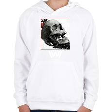 PRINTFASHION WestWorld skull - Gyerek kapucnis pulóver - Fehér