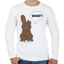 PRINTFASHION What? - Csoki nyuszi - Férfi hosszú ujjú póló - Fehér férfi póló