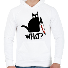 PRINTFASHION What? - Férfi kapucnis pulóver - Fehér