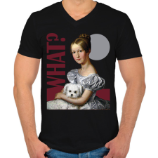 PRINTFASHION What? - Festmény - Férfi V-nyakú póló - Fekete férfi póló