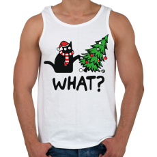 PRINTFASHION What? - Karácsonyos macska - Férfi atléta - Fehér