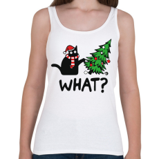 PRINTFASHION What? - Karácsonyos macska - Női atléta - Fehér
