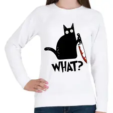 PRINTFASHION What? - Női pulóver - Fehér női pulóver, kardigán