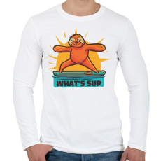 PRINTFASHION What's sup - Férfi hosszú ujjú póló - Fehér