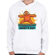 PRINTFASHION What's sup - Gyerek kapucnis pulóver - Fehér