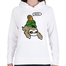 PRINTFASHION Wheee - Női kapucnis pulóver - Fehér