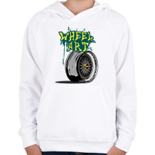 PRINTFASHION Wheel art - Gyerek kapucnis pulóver - Fehér gyerek pulóver, kardigán