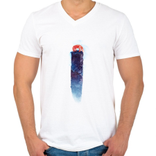 PRINTFASHION Where do we go now - Férfi V-nyakú póló - Fehér férfi póló