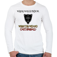 PRINTFASHION Where was Gondor? (fireball) - Férfi hosszú ujjú póló - Fehér