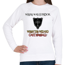 PRINTFASHION Where was Gondor? (fireball) - Női pulóver - Fehér női pulóver, kardigán