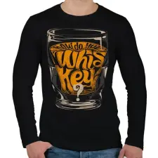 PRINTFASHION Whiskey - Férfi hosszú ujjú póló - Fekete férfi póló