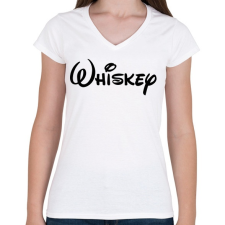 PRINTFASHION Whiskey - Női V-nyakú póló - Fehér női póló