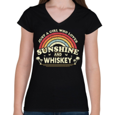 PRINTFASHION Whiskey-s csaj - Női V-nyakú póló - Fekete női póló
