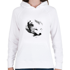 PRINTFASHION White fox - Női kapucnis pulóver - Fehér női pulóver, kardigán