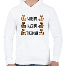 PRINTFASHION White Man, Black Man - Férfi kapucnis pulóver - Fehér