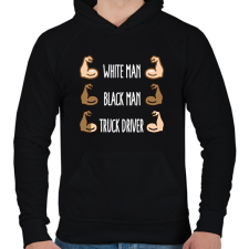 PRINTFASHION White Man, Black Man  - Férfi kapucnis pulóver - Fekete férfi pulóver, kardigán