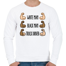 PRINTFASHION White Man, Black Man - Férfi pulóver - Fehér férfi pulóver, kardigán