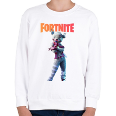 PRINTFASHION White teddy bear Fortnite - Gyerek pulóver - Fehér
