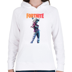PRINTFASHION White teddy bear Fortnite - Női kapucnis pulóver - Fehér