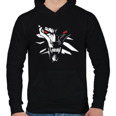 PRINTFASHION White Wolf - Férfi kapucnis pulóver - Fekete