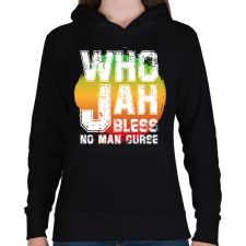 PRINTFASHION Who jah - Női kapucnis pulóver - Fekete női pulóver, kardigán