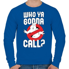 PRINTFASHION Who ya gonna call? - Férfi pulóver - Királykék