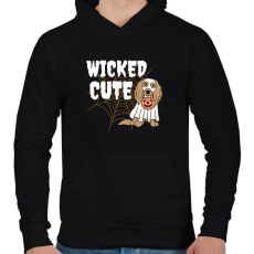 PRINTFASHION Wicked cute - Férfi kapucnis pulóver - Fekete