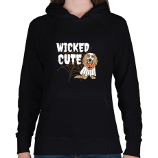 PRINTFASHION Wicked cute - Női kapucnis pulóver - Fekete
