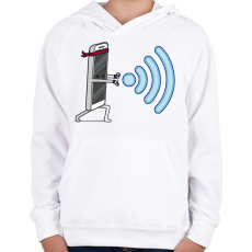 PRINTFASHION WIFI fighter - Gyerek kapucnis pulóver - Fehér