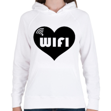 PRINTFASHION Wifi - páros2 - Női kapucnis pulóver - Fehér női pulóver, kardigán